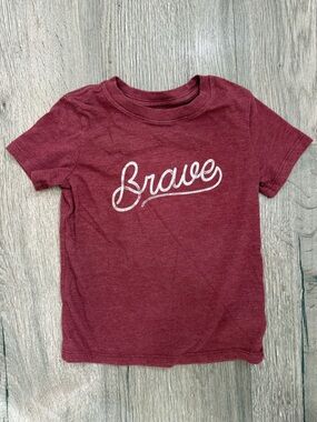Cat & Jack Maroon 'Brave' Graphic Tee